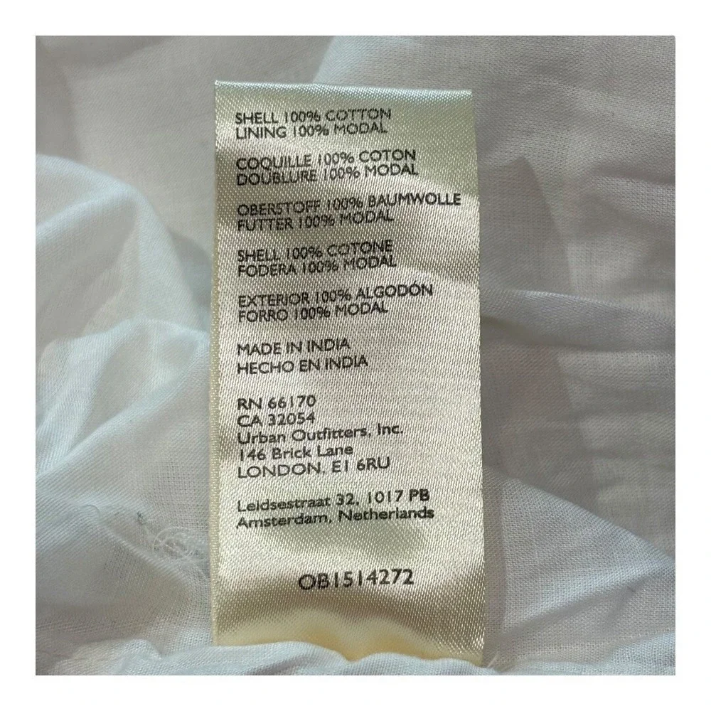 Free People Adella Mini‎ Dress Womens Small Ivory White Boho Open Back Button